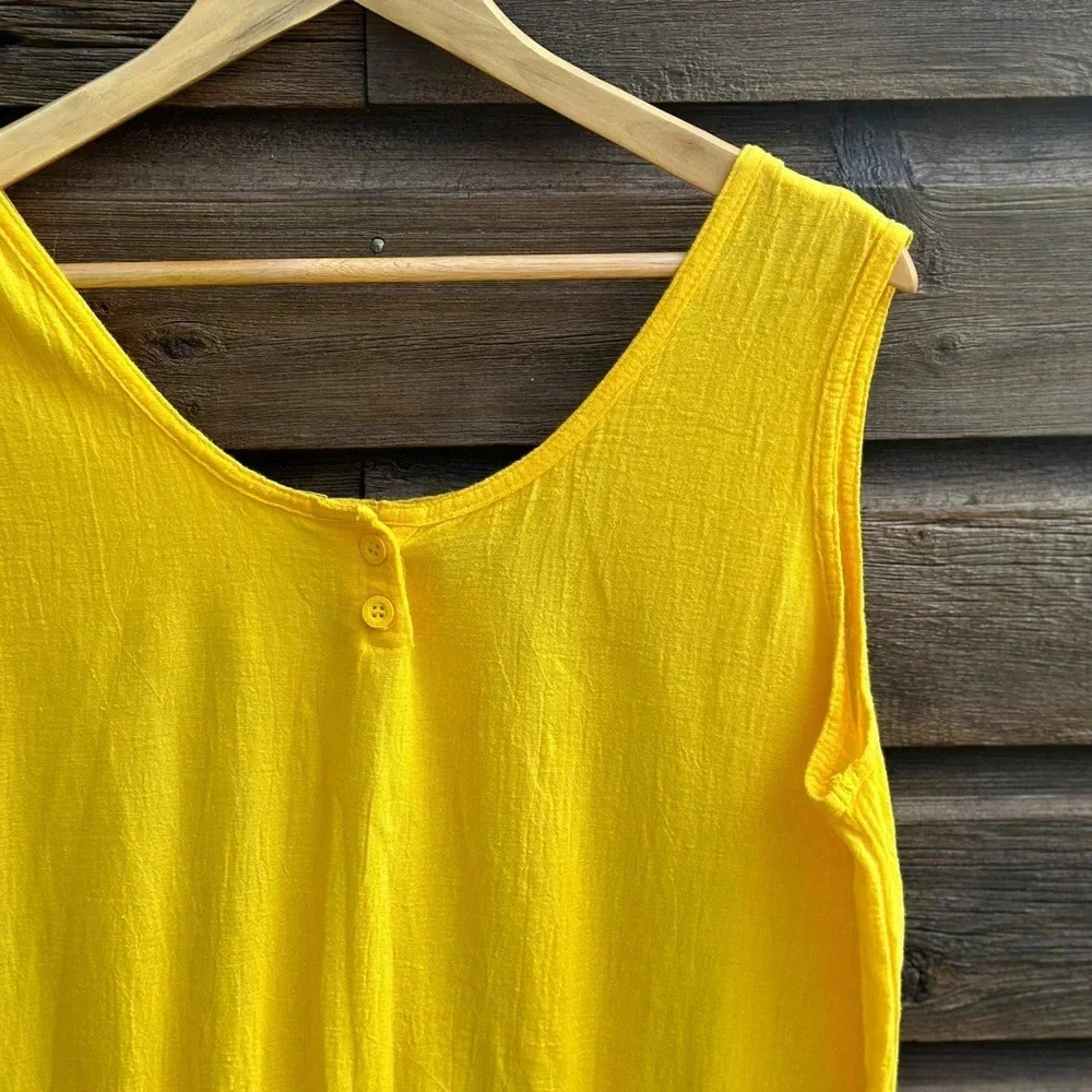 Vintage Yellow Romper - made in  US - Cotton - Picture 4 of 5